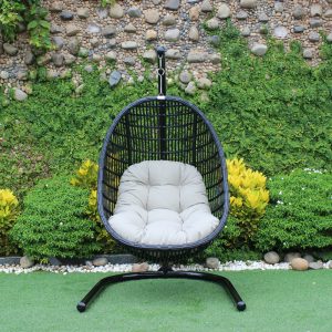 Renava Havana Outdoor Black & Beige Hanging Chair