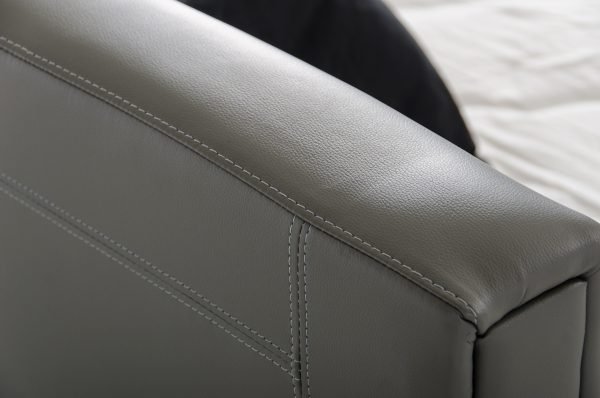 Modrest Ramona Modern Grey Leather Bed