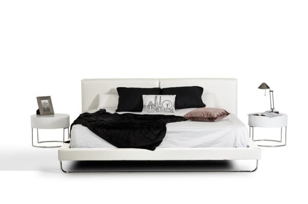 Modrest Ramona Modern White Leatherette Bed - Image 2