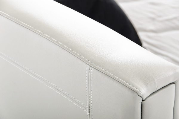 Queen Modrest Ramona Modern White Leatherette Bed - Image 3