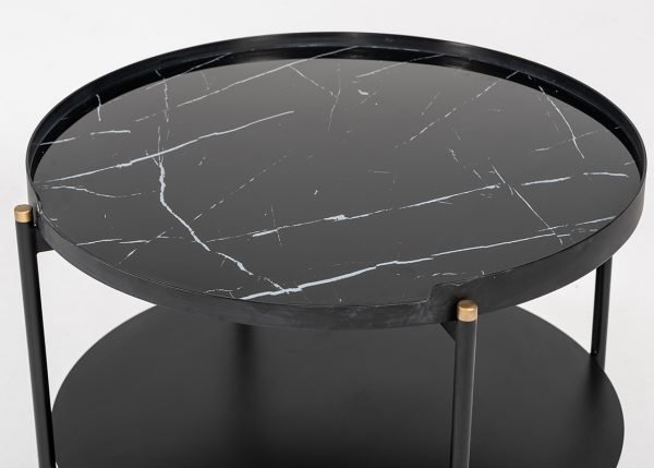Modrest Randal Modern Round Black Metal Coffee Table - Image 4