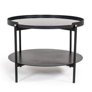Modrest Randal Modern Round Black Metal Coffee Table
