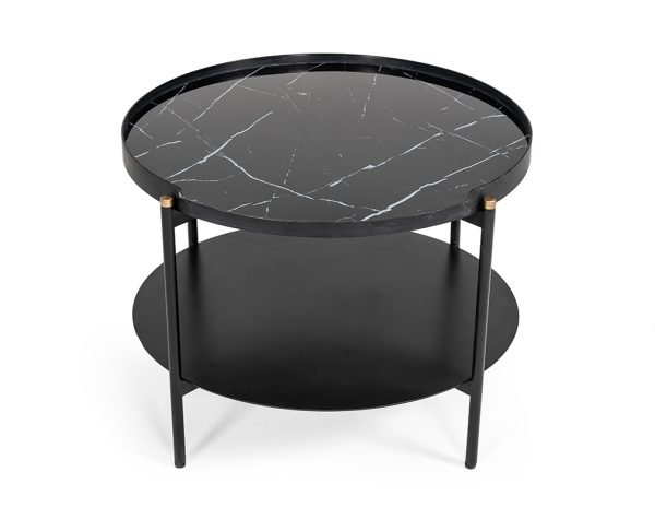 Modrest Randal Modern Round Black Metal Coffee Table - Image 2