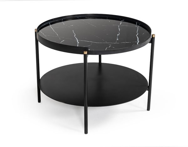 Modrest Randal Modern Round Black Metal Coffee Table - Image 3