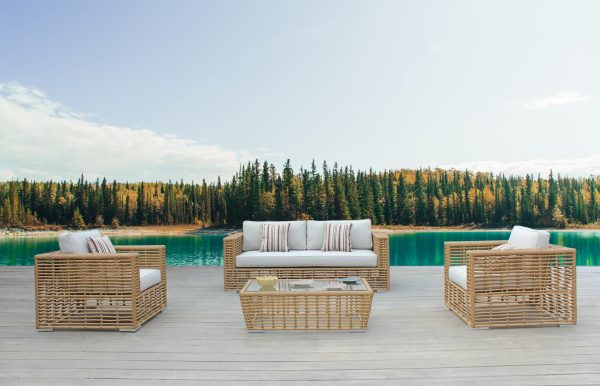 Renava Ko Tao - Outdoor White + Wicker Sofa Set - Image 2