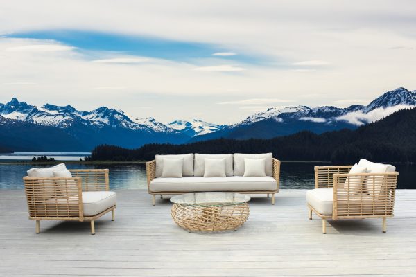Renava Bombay - Beige and Wicker Outdoor Sofa Set - Image 2