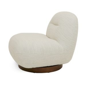 Modrest Renee - Modern Cream Fabric Swivel Chair