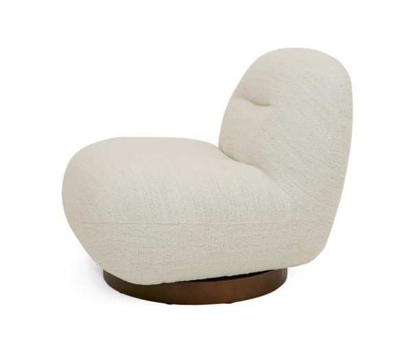 Modrest Renee - Modern Cream Fabric Swivel Chair
