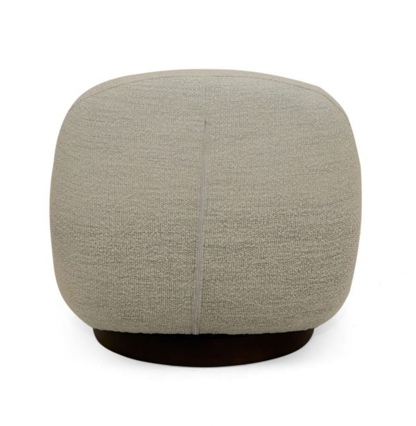 Modrest Renee - Modern Cream Fabric Swivel Chair - Image 3
