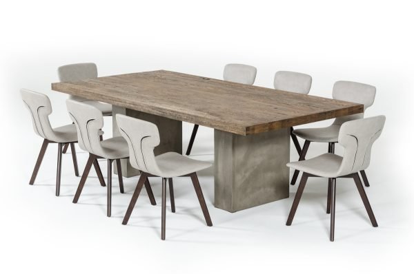 Modrest Renzo Modern Oak & Concrete 79" Dining Table - Image 4