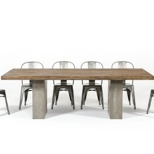 Modrest Renzo Modern Oak & Concrete 94" Dining Table