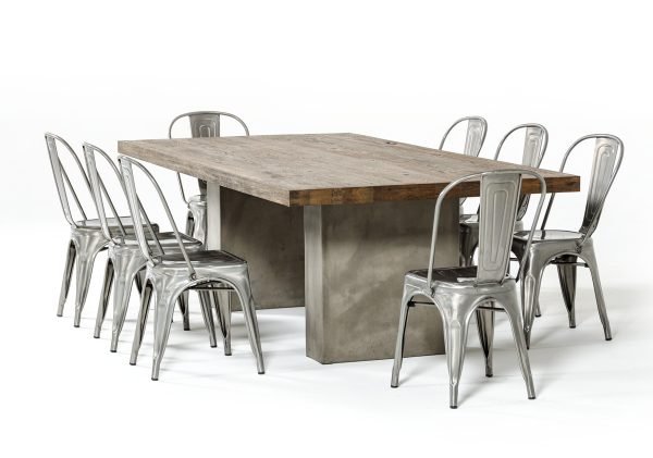 Modrest Renzo Modern Oak & Concrete 79" Dining Table - Image 5