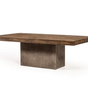 Modrest Renzo Modern Oak & Concrete Coffee Table