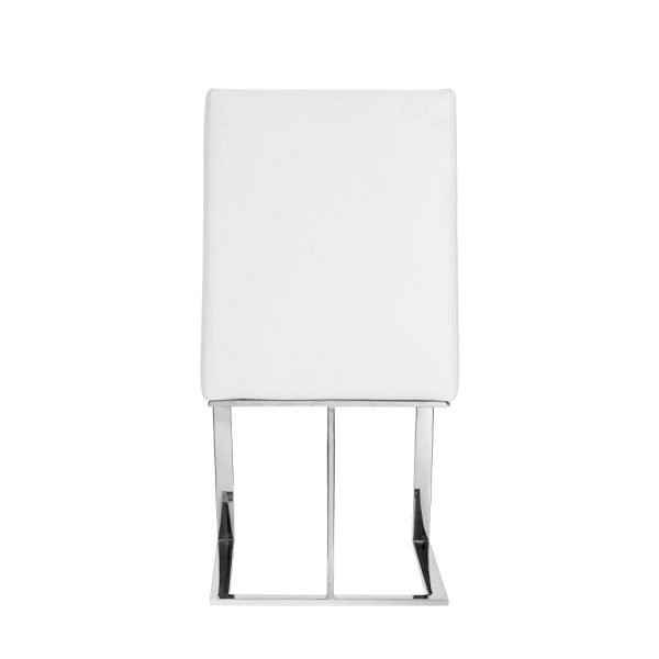 Modrest Frankie - Modern White & Brushed Stainless Steel Dining Chair - Image 5