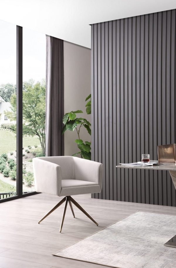 Modrest Riaglow - Contemporary Light Grey Fabric Dining Chair - Image 2
