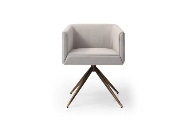 Modrest Riaglow - Contemporary Light Grey Fabric Dining Chair - Image 3