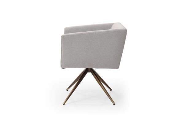 Modrest Riaglow - Contemporary Light Grey Fabric Dining Chair - Image 4