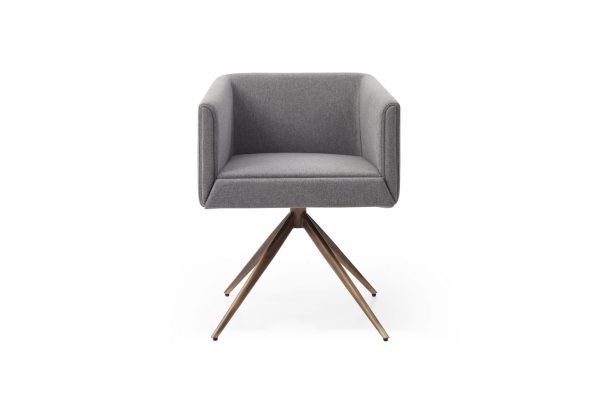 Modrest Riaglow - Contemporary Dark Grey Fabric Dining Chair - Image 3