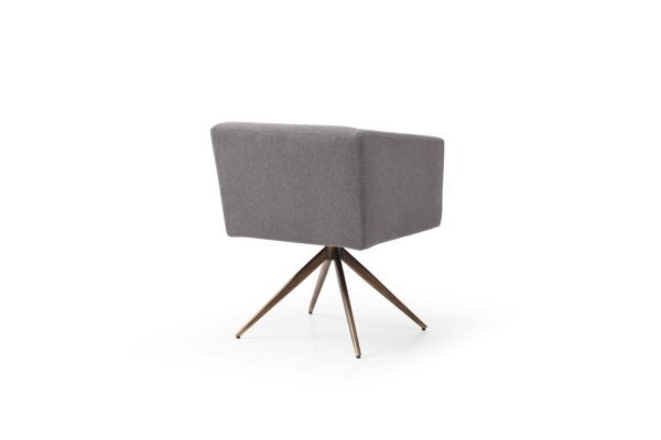 Modrest Riaglow - Contemporary Dark Grey Fabric Dining Chair - Image 4
