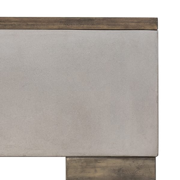 Modrest Delaware Modern Concrete & Acacia Rectangular Coffee Table - Image 5