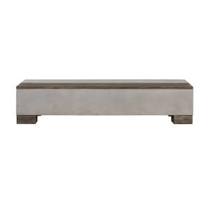 Modrest Delaware Modern Concrete & Acacia Rectangular Coffee Table
