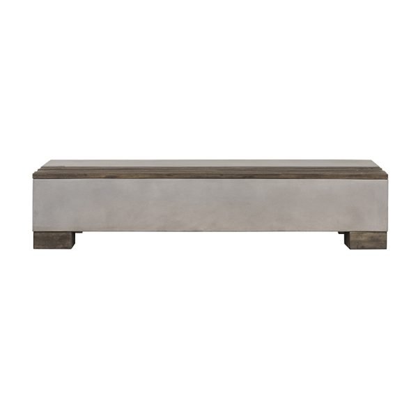 Modrest Delaware Modern Concrete & Acacia Rectangular Coffee Table