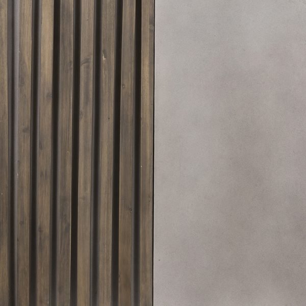 Modrest Delaware Modern Concrete & Acacia Square Coffee Table - Image 5