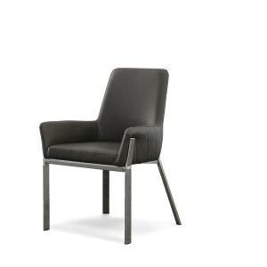 Modrest Robin Modern Grey Bonded Leather Dining Chair