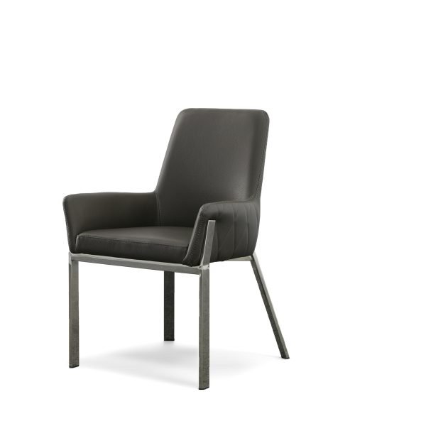 Modrest Robin Modern Grey Bonded Leather Dining Chair