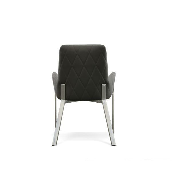 Modrest Robin Modern Grey Bonded Leather Dining Chair - Image 4