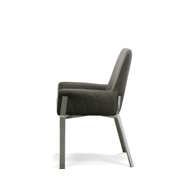 Modrest Robin Modern Grey Bonded Leather Dining Chair - Image 3