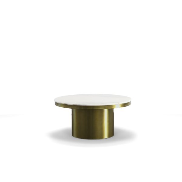 Modrest Rocky - Glam White & Gold Coffee Table - Image 3