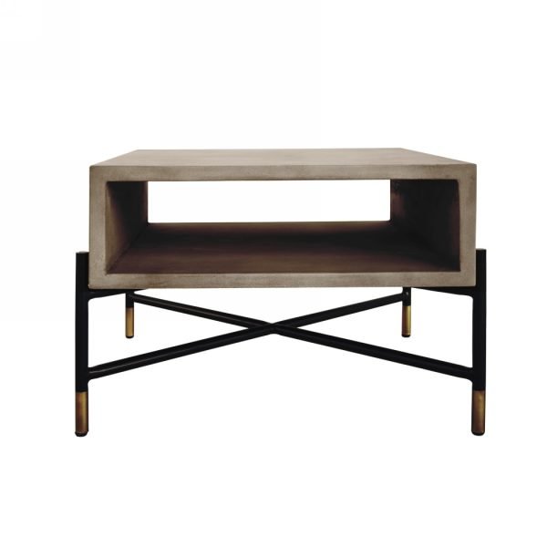 Modrest Walker Modern Concrete & Metal End Table - Image 2