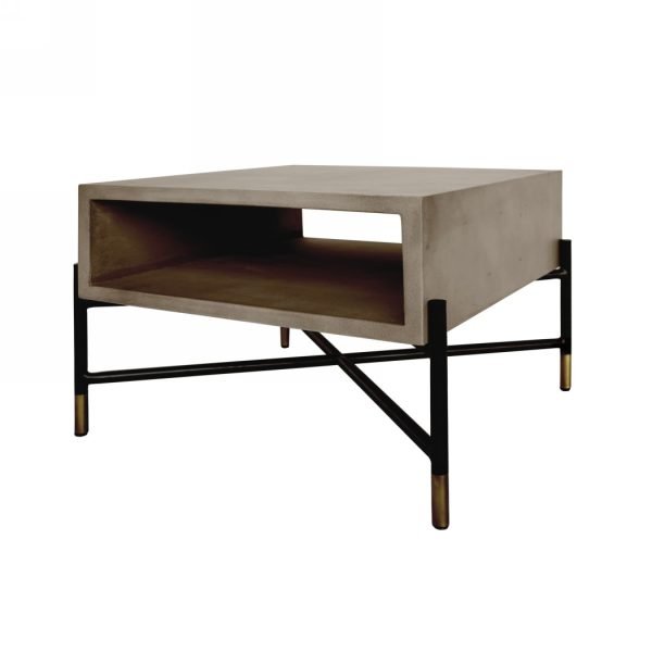 Modrest Walker Modern Concrete & Metal End Table - Image 3
