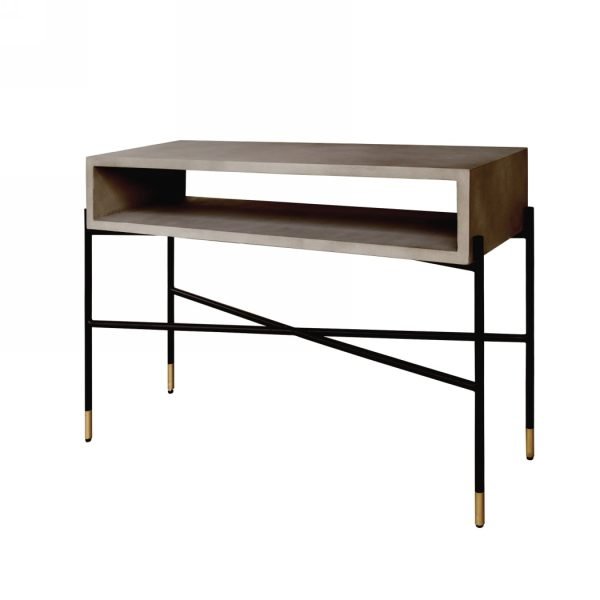 Modrest Walker Modern Concrete & Metal Console Table - Image 3