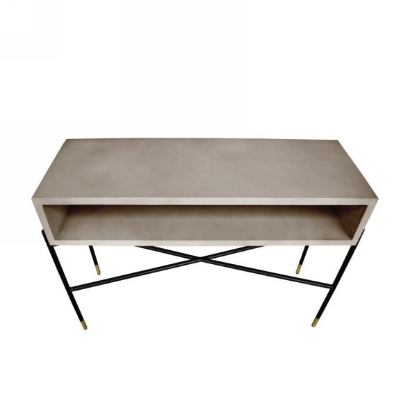Modrest Walker Modern Concrete & Metal Console Table - Image 2