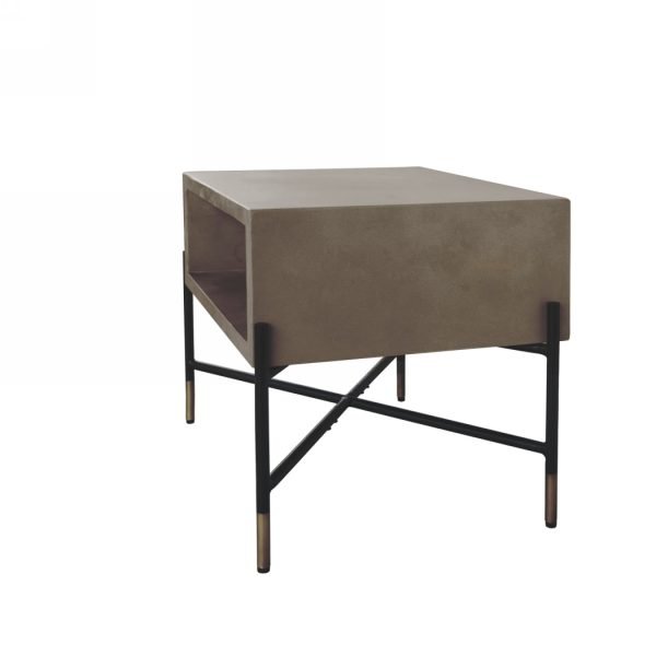 Modrest Walker Modern Concrete & Metal Coffee Table - Image 3