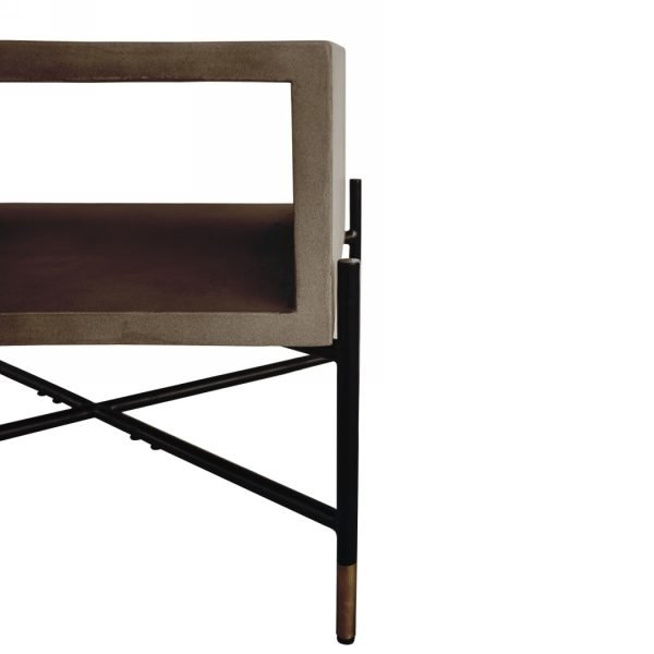 Modrest Walker Modern Concrete & Metal Coffee Table - Image 4