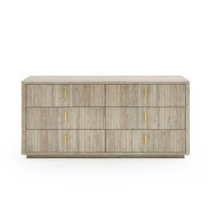 Nova Domus Roma - Modern Travertine + Gold Dresser