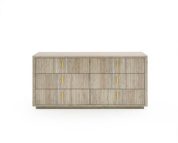 Nova Domus Roma - Modern Travertine + Gold Dresser