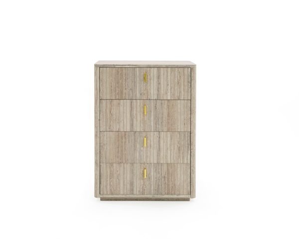 Nova Domus Roma - Modern Travertine + Gold Chest