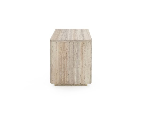 Nova Domus Roma - Modern Travertine + Gold Nightstand - Image 5