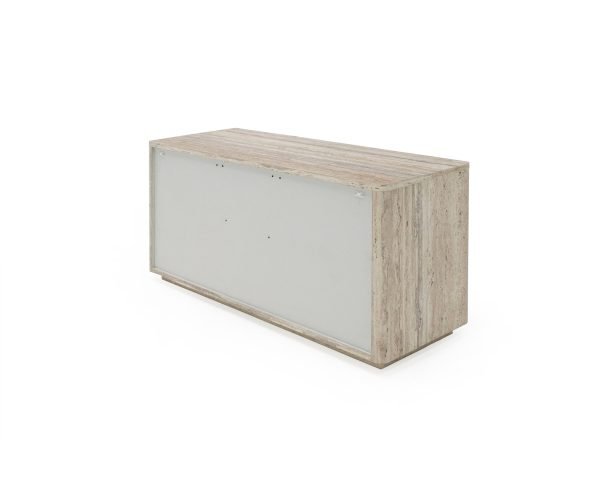 Nova Domus Roma - Modern Travertine + Gold File Cabinet - Image 5