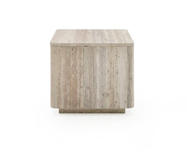 Nova Domus Roma - Modern Travertine Square End Table - Image 3