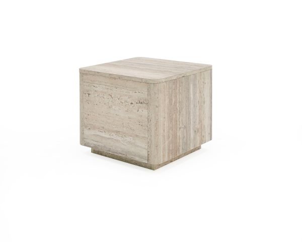 Nova Domus Roma - Modern Travertine Square End Table - Image 2