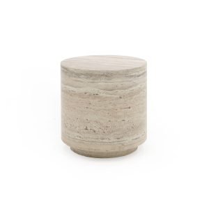 Nova Domus Roma - Modern Travertine Round End Table