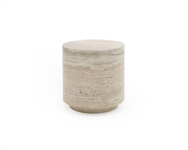 Nova Domus Roma - Modern Travertine Round End Table
