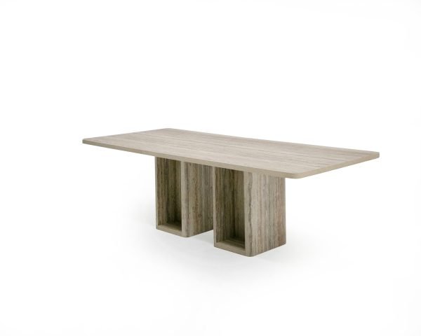 Nova Domus Roma - Modern Travertine Rectangular Dining Table - Image 3
