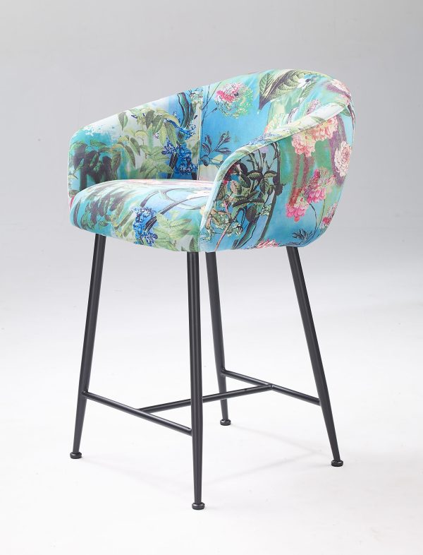 Modrest Roxann - Modern Counter Stool in Funky Velvet