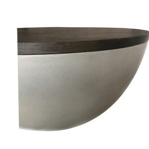 Modrest Marie Modern Concrete & Brown Oak Round Coffee Table